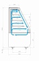 Чертеж KS70 VM 0,6-2 STANDARD open, refrigerated display counter SLANTED sidewall (version 2.0) (9005-0109)